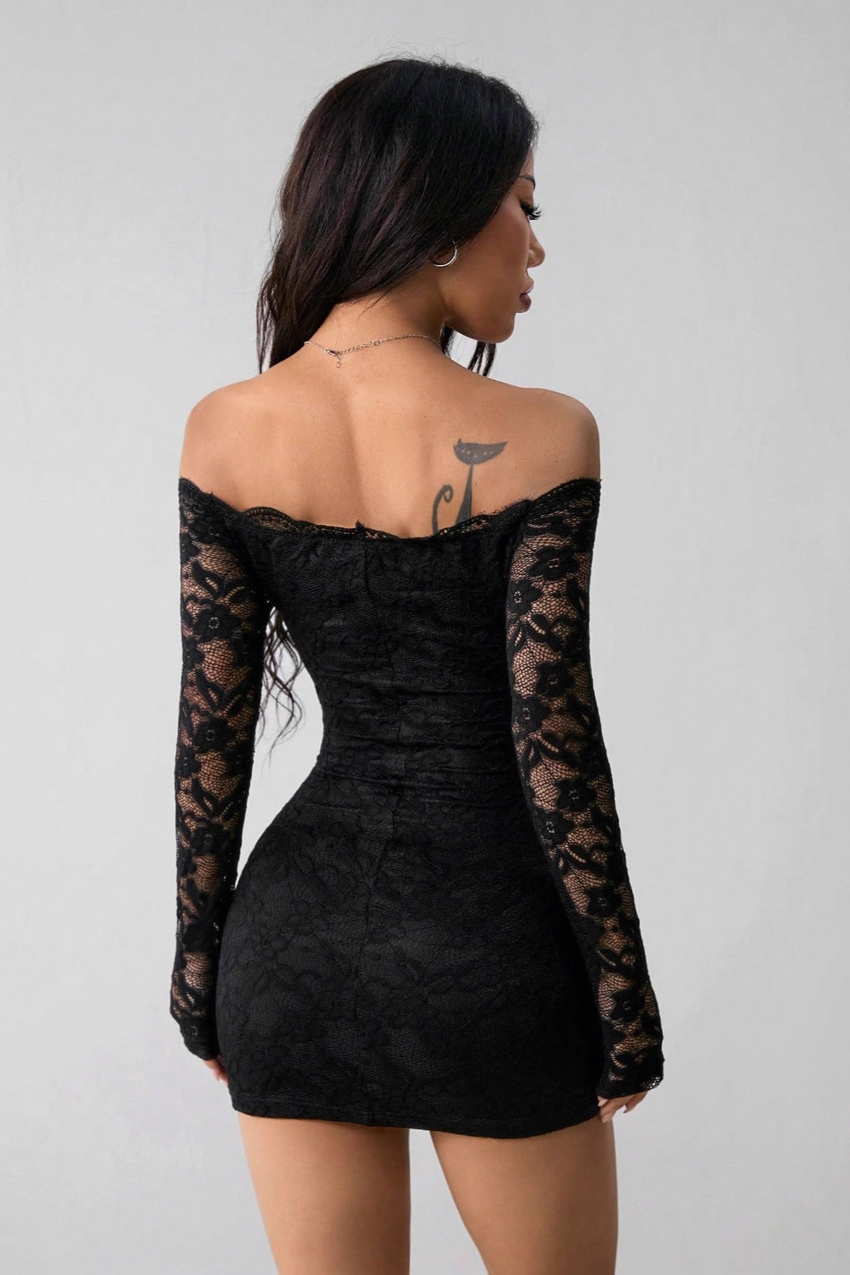 Lace Long Sleeve Bodycon Graduation Party Dress