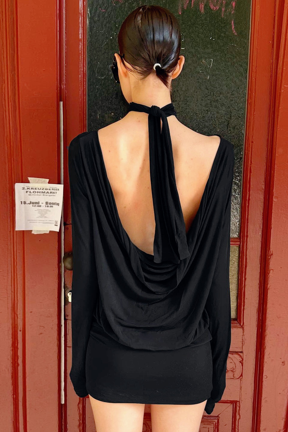 Solid Cowl Neck Ruched Birthday Dress