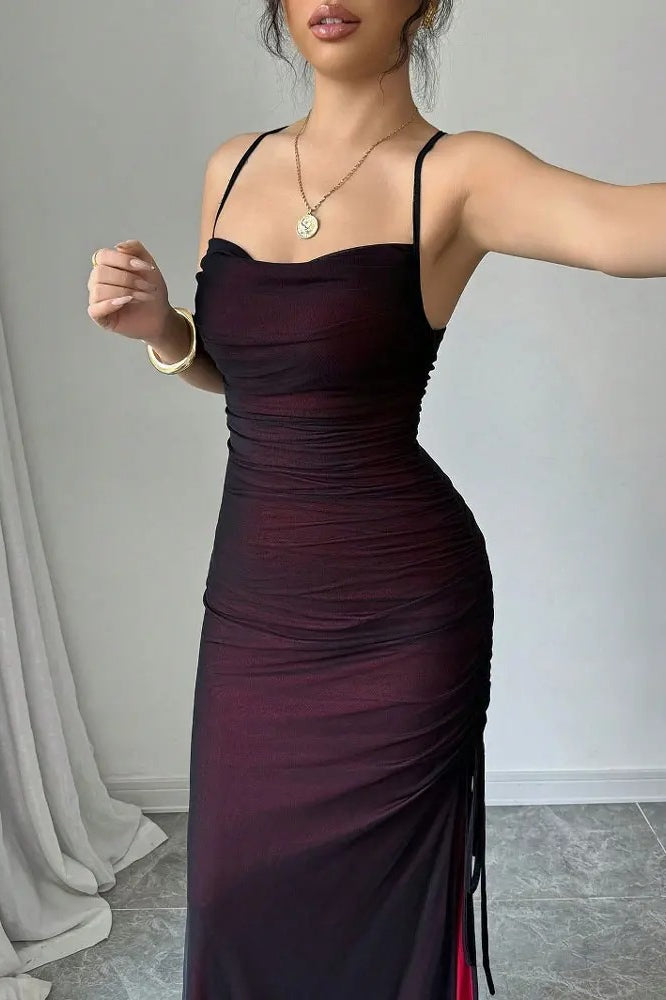 Vacation Mesh ALine Maxi Dress