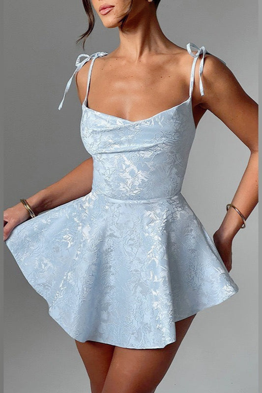 TieWaist Backless Cowl Neck Birthday Dress