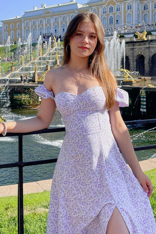 Chic Strapless Cowl Back Floral Dress