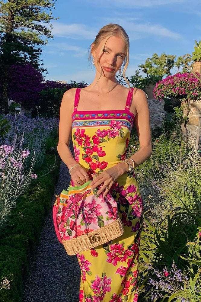 Ethnic Print Bodycon Pencil Floral Dress