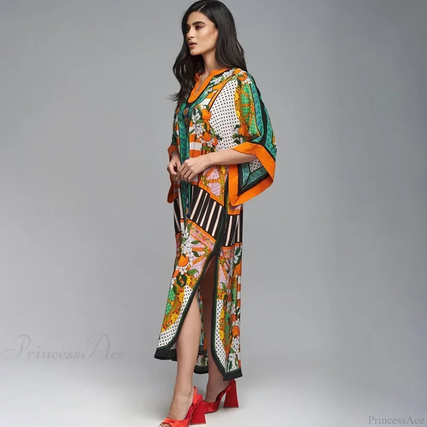 Boho Floral Print Beach Cover Up