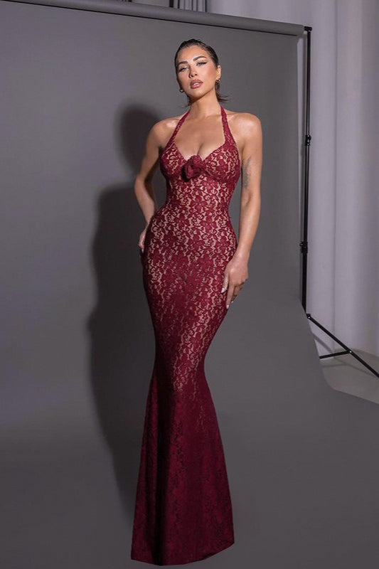 Chic Lace Insert Bodycon Slip Dress