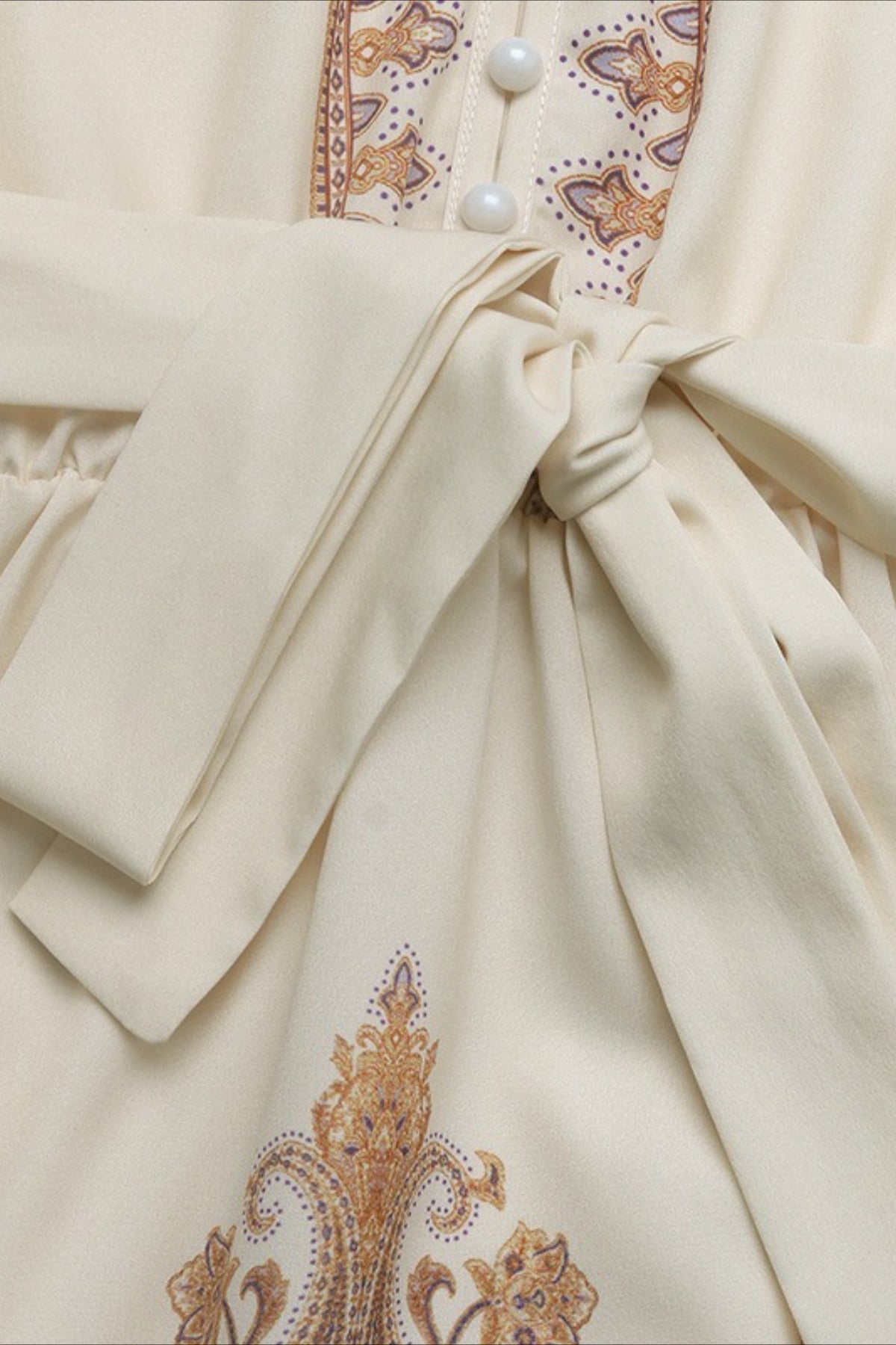 Chic Paisley Print V Neck Ethnic Mini Dress