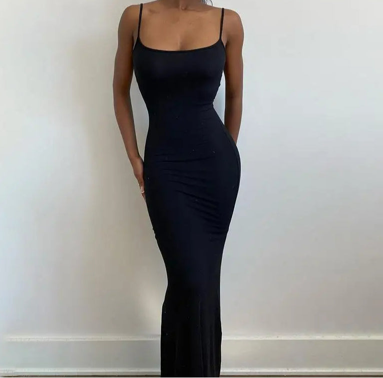 Satin Slip Backless Maxi Dress