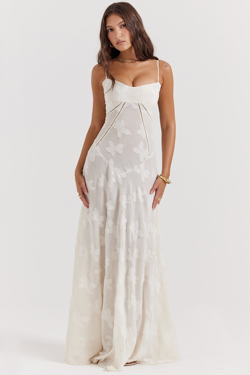 Lace TieStrap Romantic Maxi Dress