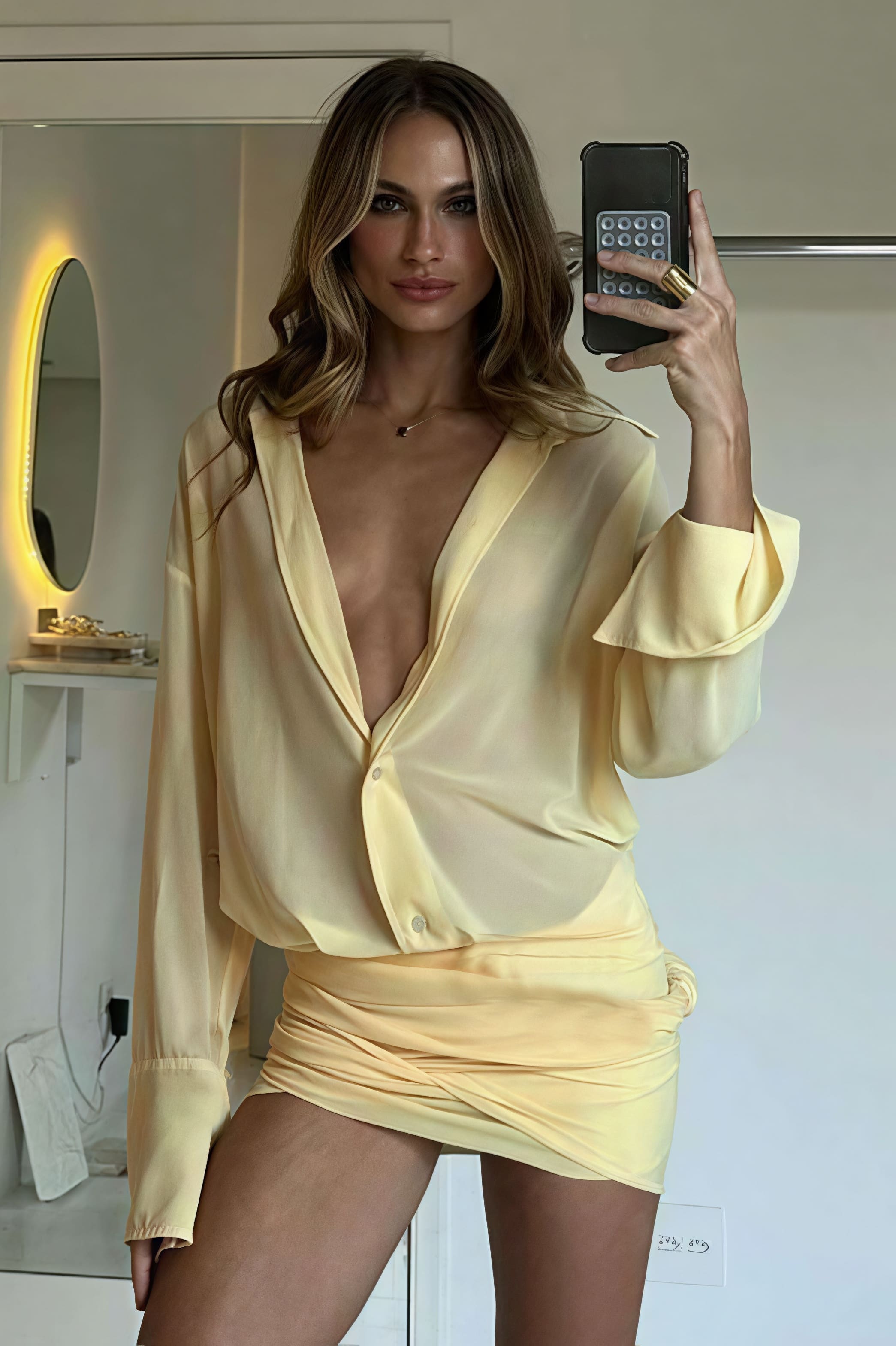 Collared Slim Fit Bodycon Shirt Mini Dress