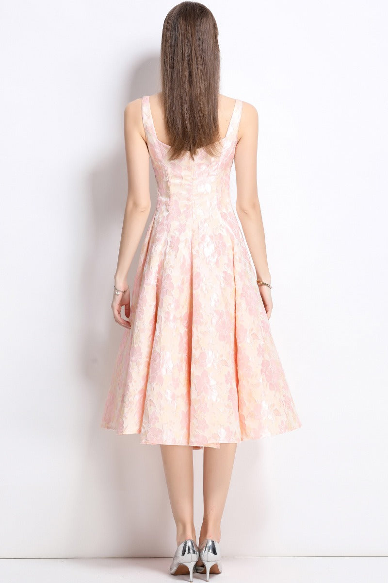 Jacquard Strapless Slip Formal Dress