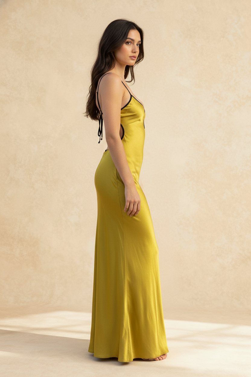 Satin Backless Maxi Dress