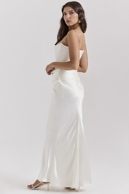 Sexy Backless Cinched Waist Maxi Dress