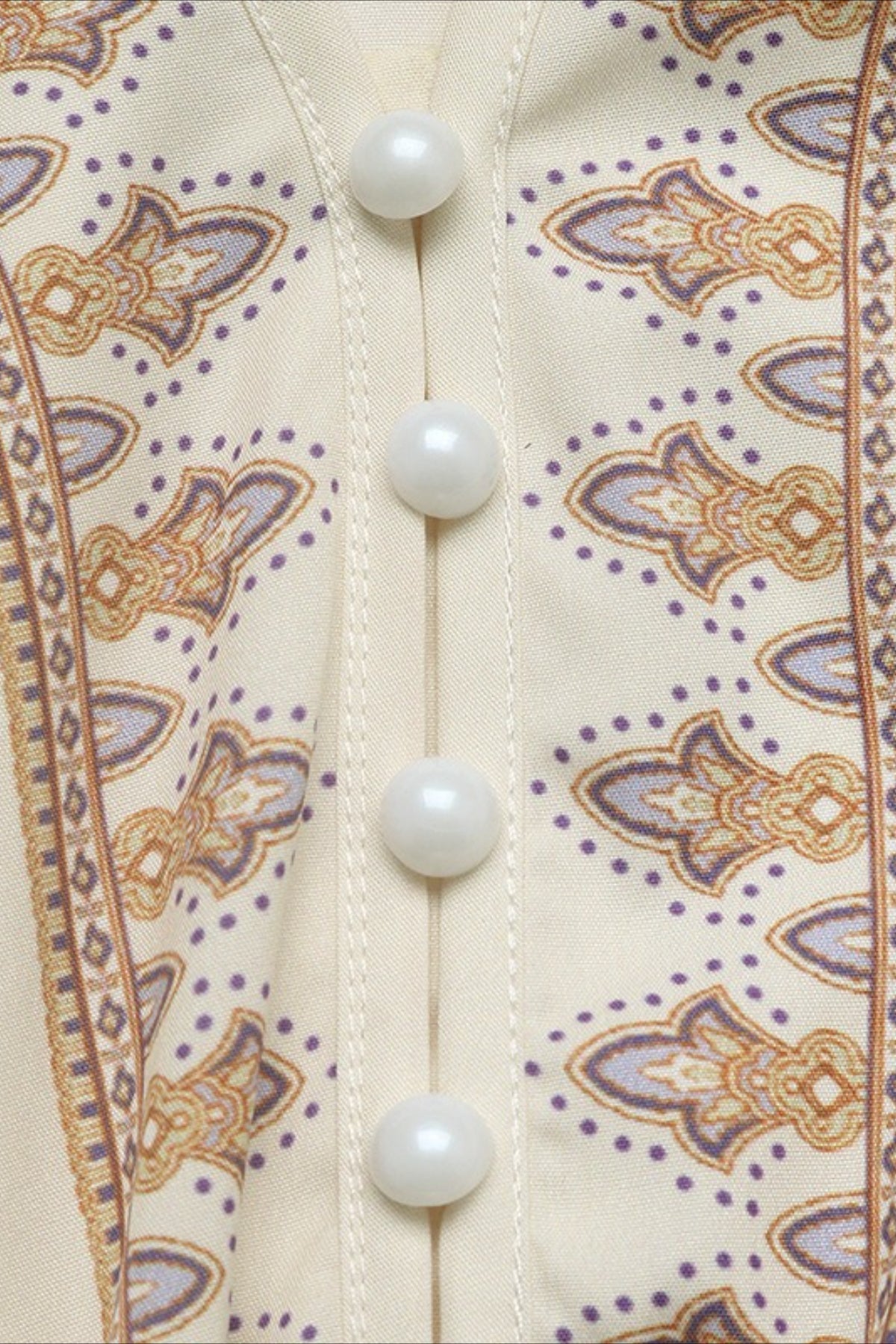 Chic Paisley Print V Neck Ethnic Mini Dress