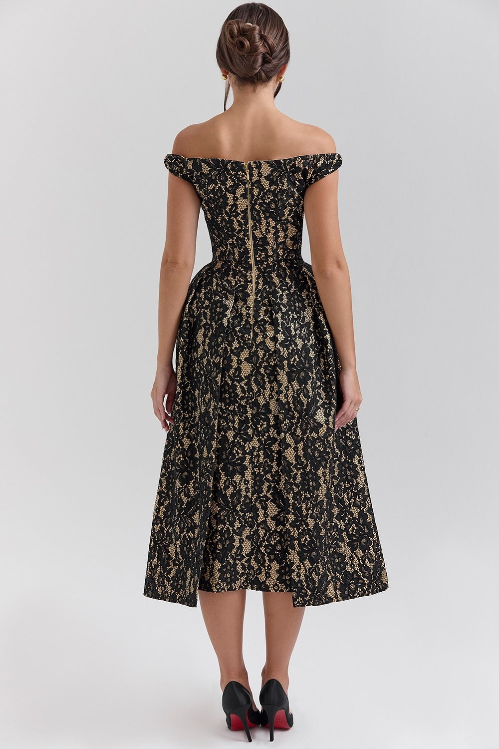 Off Shoulder Backless Wrap Floral Dress