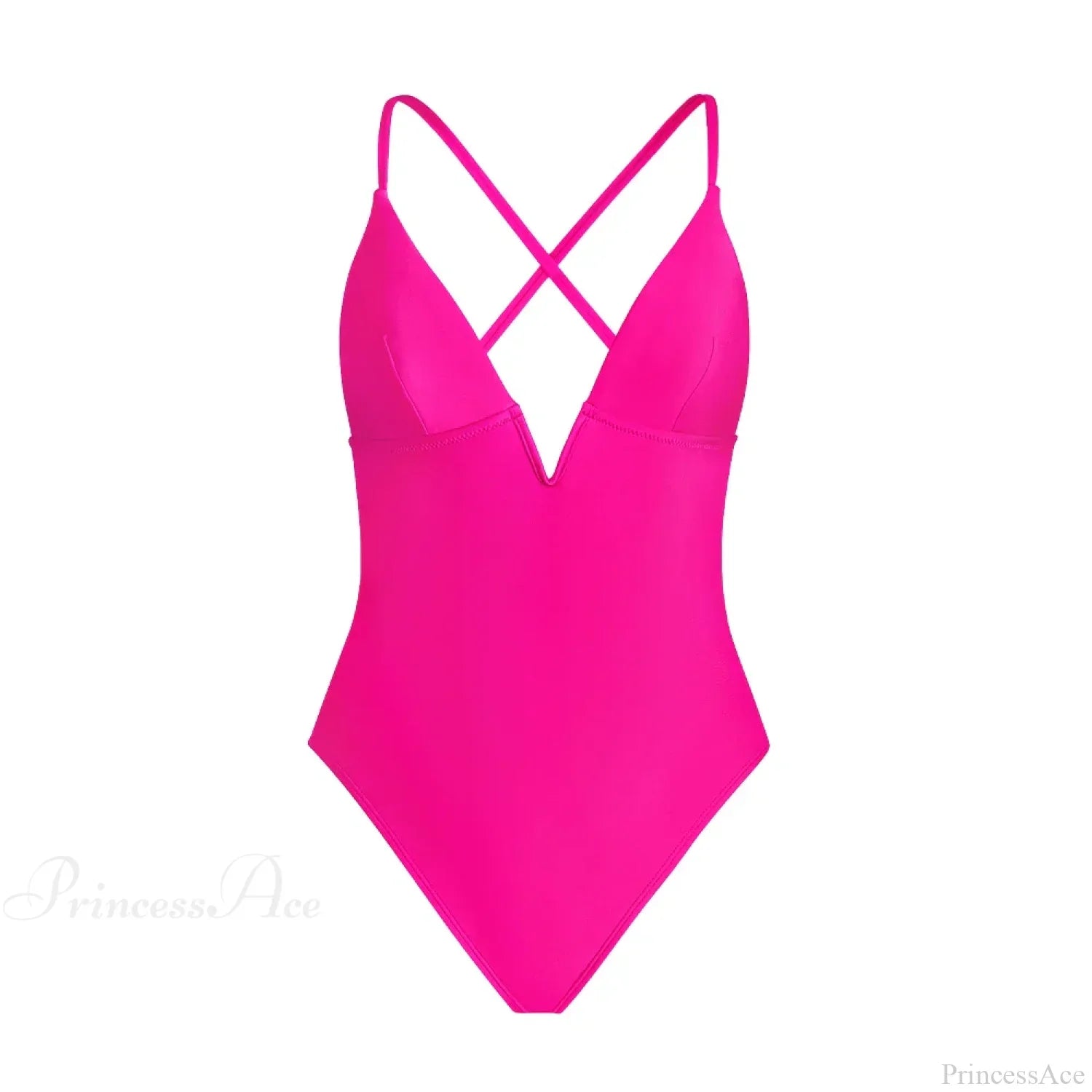 V-Wire Plunge One Piece Backless Set pink / XS